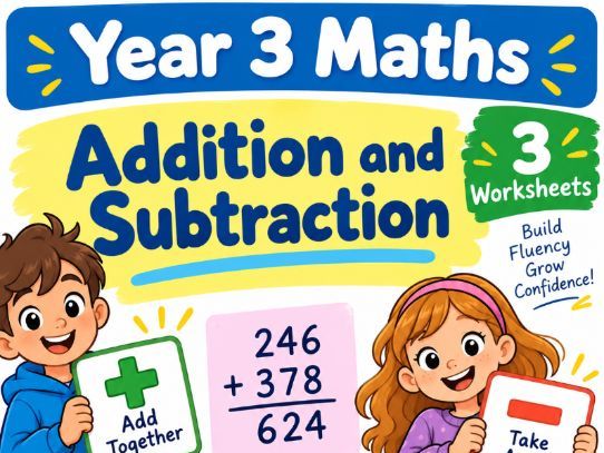 Year 3 Maths – Addition and Subtraction | 3 Printable Worksheets