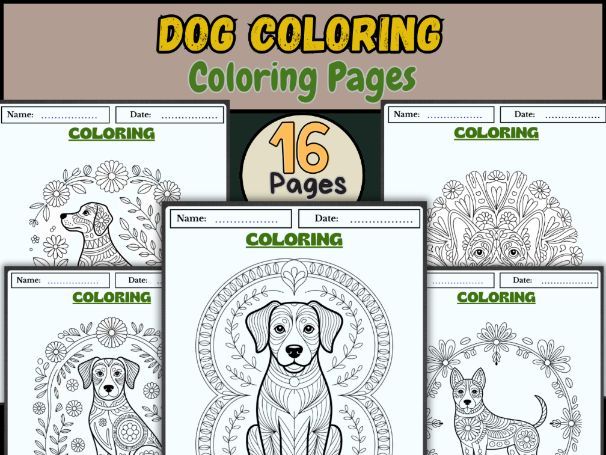 Dog Coloring Pages | Pet & Farm Animal Activities for Kids"