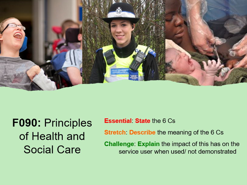 OCR CTEC Health and Social Care - F090 - 6 C's