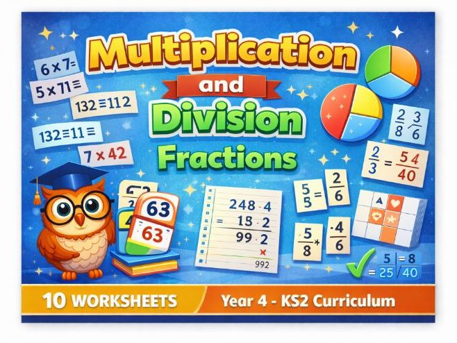 Year 4 Maths Worksheets – Multiplication, Division and Fractions (Lessons 21–30) | KS2 National Curr