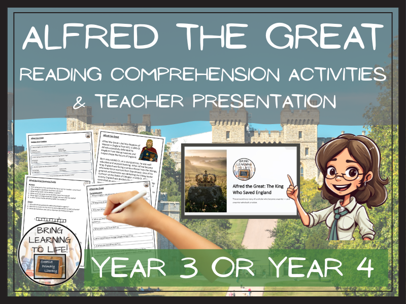 Alfred the Great Reading Comprehension Activities | Year 3 or Year 4