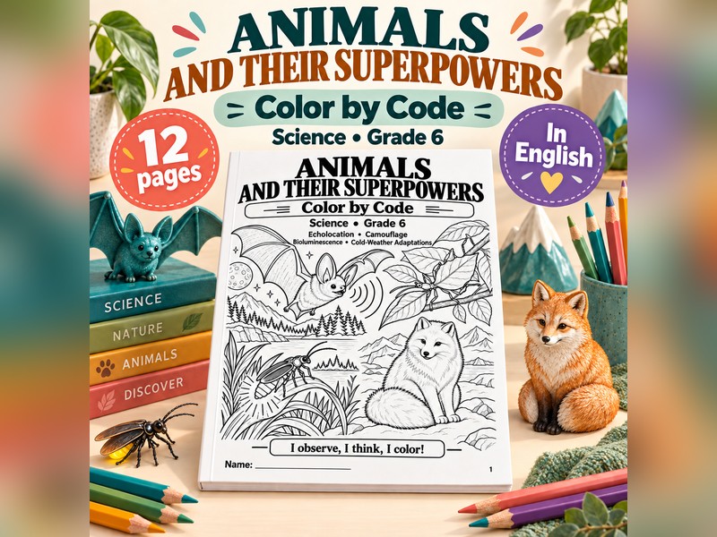 Animals and Their Superpowers Color by Code