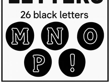 Black and white display lettering - Simple Circle