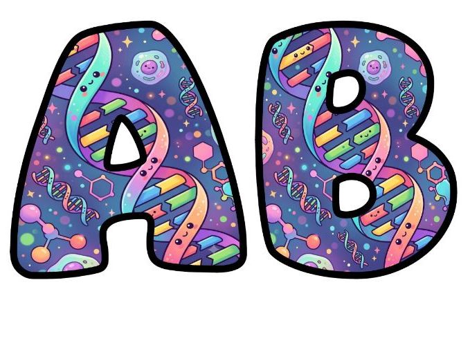 DNA Double Helix Bubble Letters | Science Topic Bulletin Board Letters | Classroom Display Pack