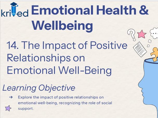 Impact of Positive Relationships on Emotional Well-Being - Year 8 PSHE Lesson
