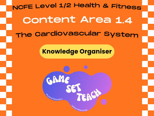 NCFE Health and Fitness Knowledge Organiser — The Cardiovascular System (Topic 1.4)