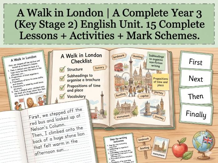 A Walk in London | Year 3 English Unit | 15 Complete Lessons + Resources + Marking Scheme