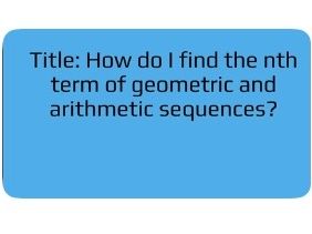 Arithmetic and quadratic nth term