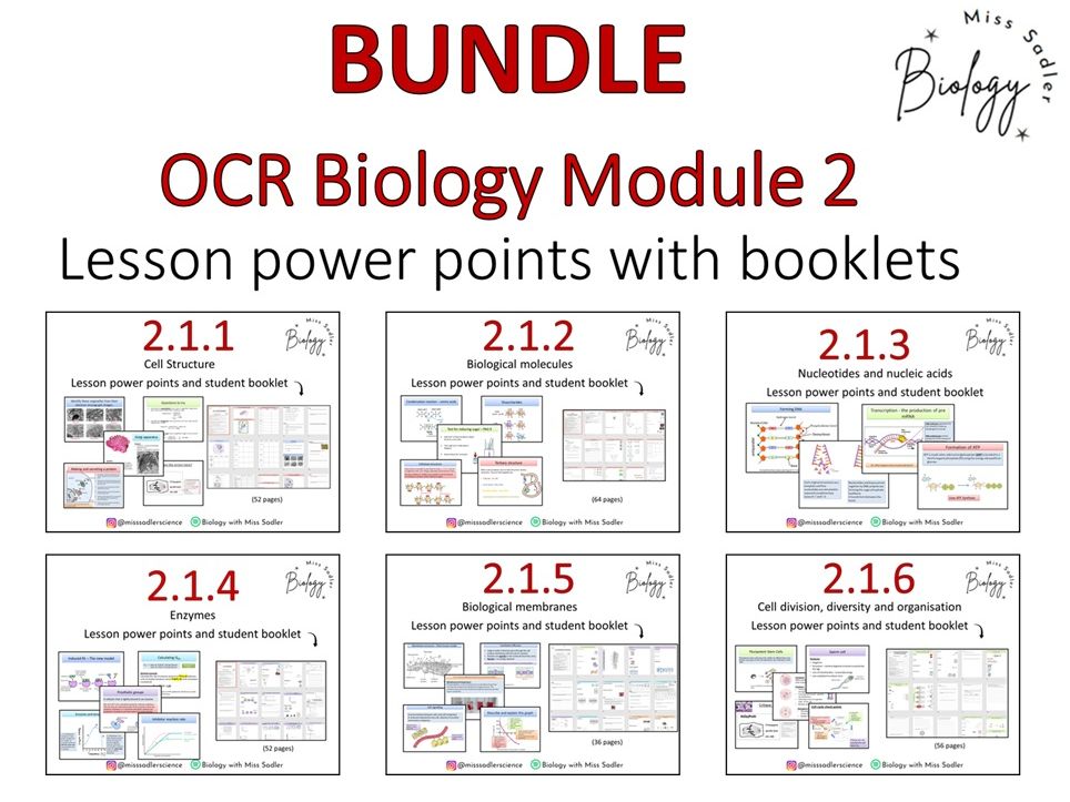 Module 2 lesson bundle OCR A level Biology