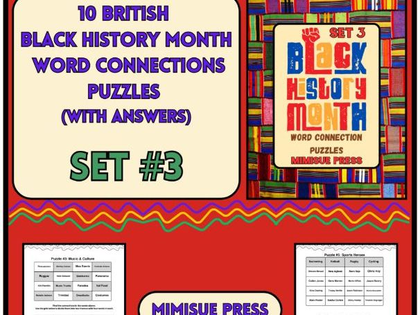 10 Black History Month (British) Word Connections Puzzles (SET 3) (Game)
