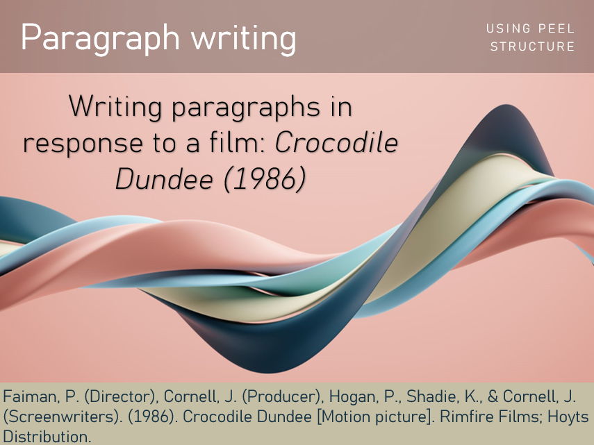 Australian stereotypes - writing a paragraph about Crocodile Dundee