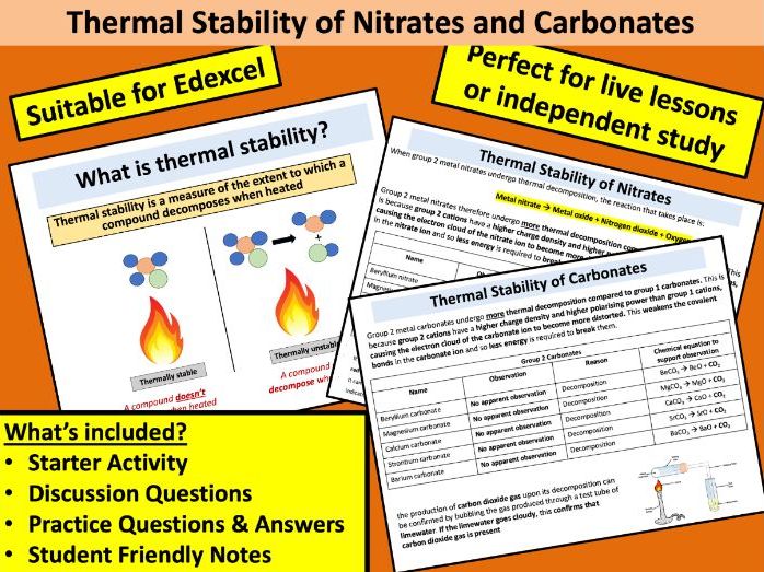 Thermal Stability of Nitrates and Carbonates