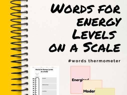 Words Thermometer - Words for Energy Levels on a Scale