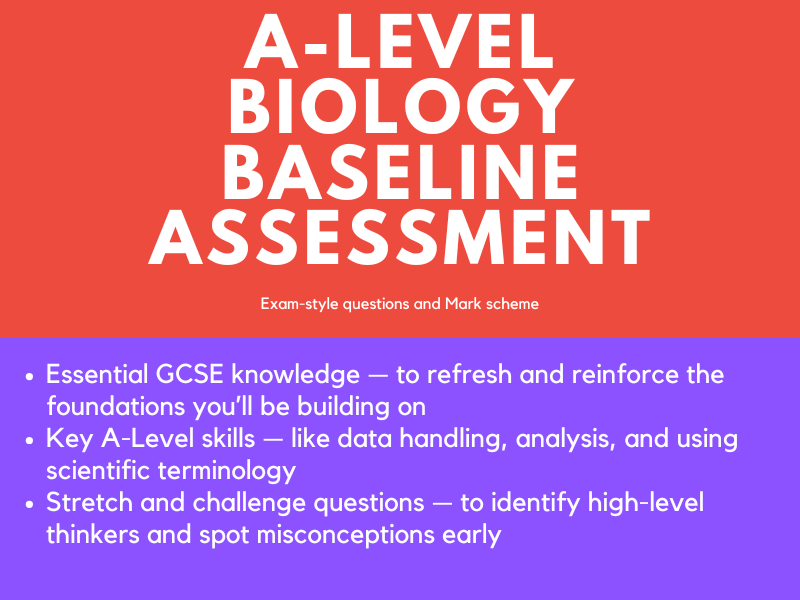 Year 12 A level Biology Baseline Assessment