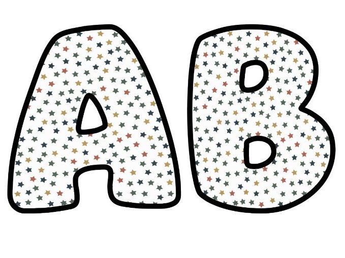Multicolour Stars Alphabet Letters | Classroom Display, A-Z 0-9 and Signs