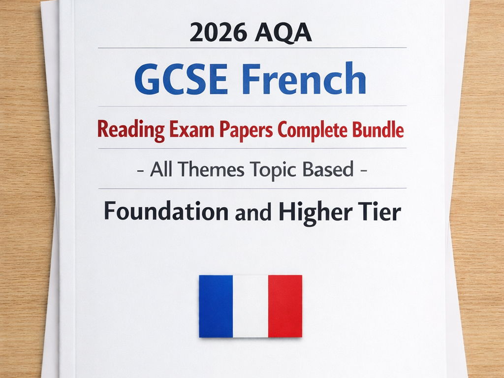 2026 AQA GCSE French Reading Exam Papers Bundle - All Themes Topic Based (Foundation and Higher Tier)
