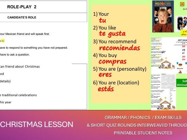 GCSE Spanish (/Top set Y9) XMAS LESSON