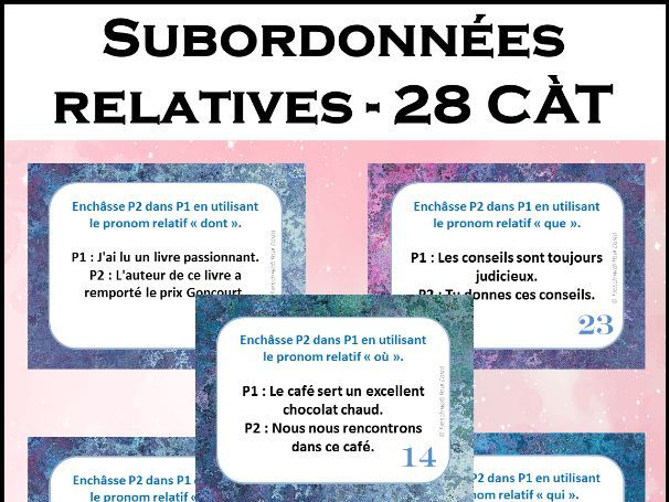 Subordonnées relatives - 28 CÀT