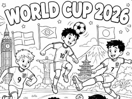 World Cup 2026 Colouring Pages