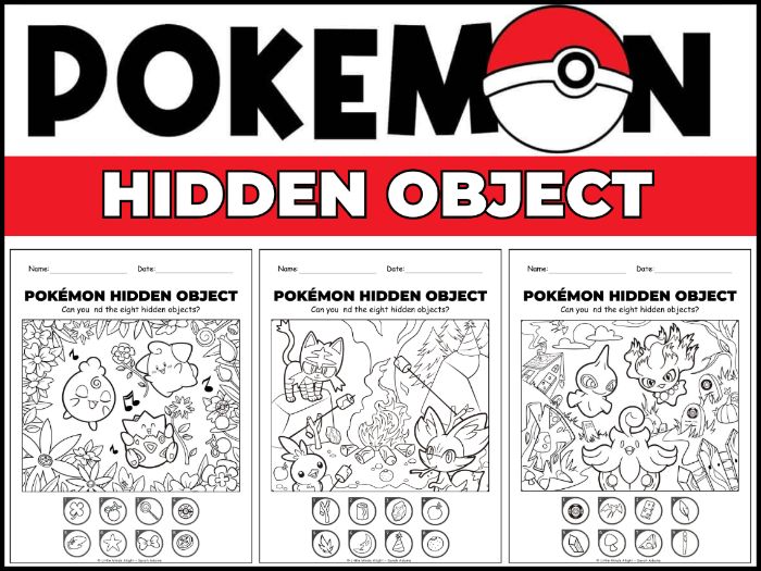 Pokémon Hidden Object | 11 Seek-and-Find Sheets
