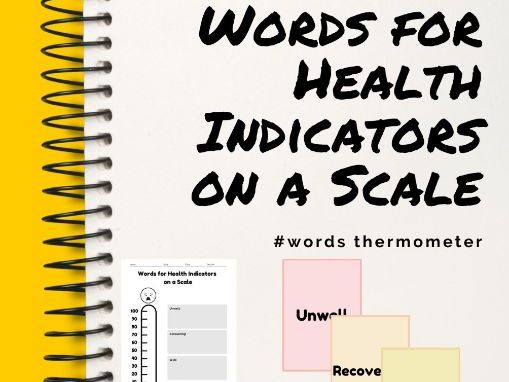 Words Thermometer - Words for Health Indicator on a Scale