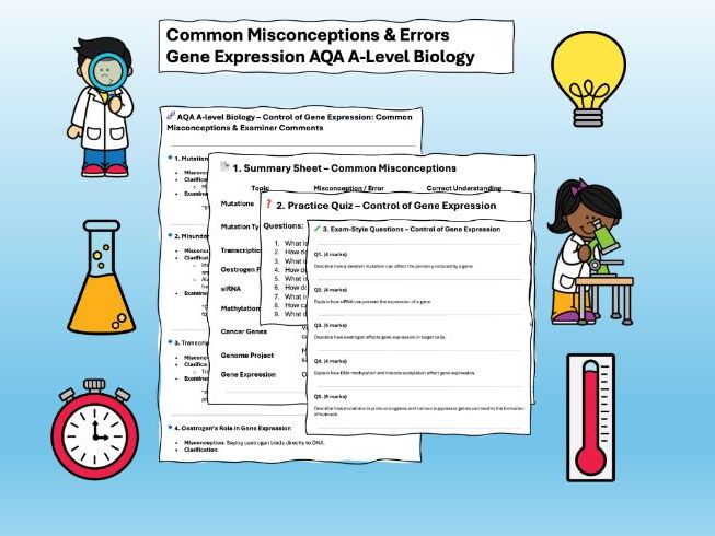 AQA A level Biology Misconceptions & Practice Gene Expression Chapter 20