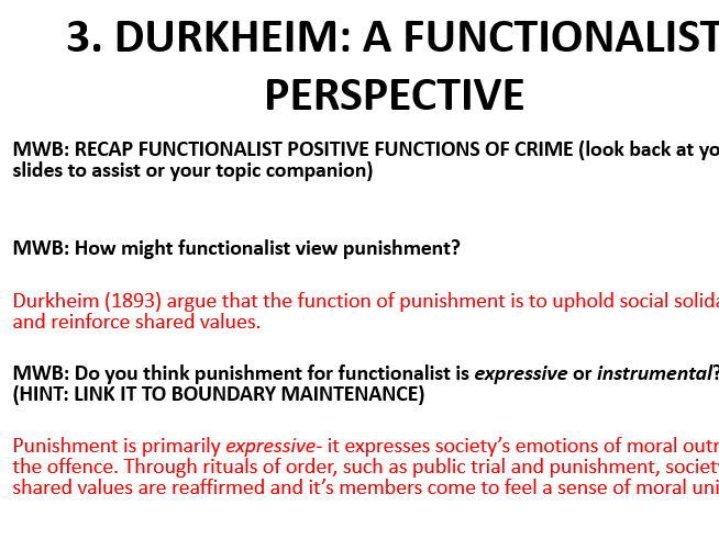 AQA Sociology punishment crime and deviance