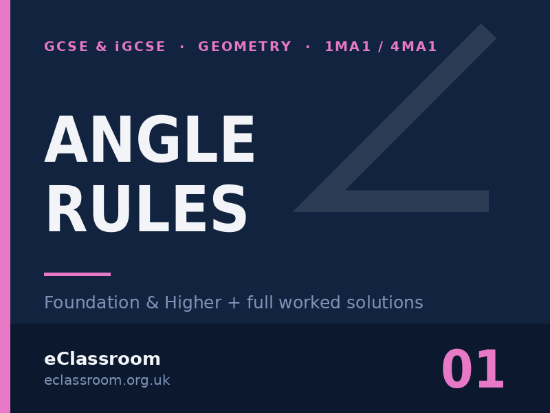 GCSE & iGCSE Angle Rules worksheet