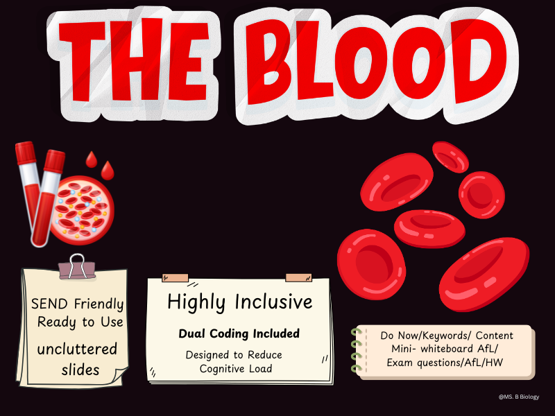 The Blood Lesson GCSE Biology  | Components of Blood, Functions & Adaptations | Dual Coding & AFL