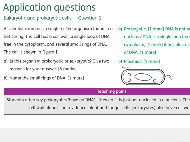 GCSE AQA 4.1 Cell biology - Application Q&As