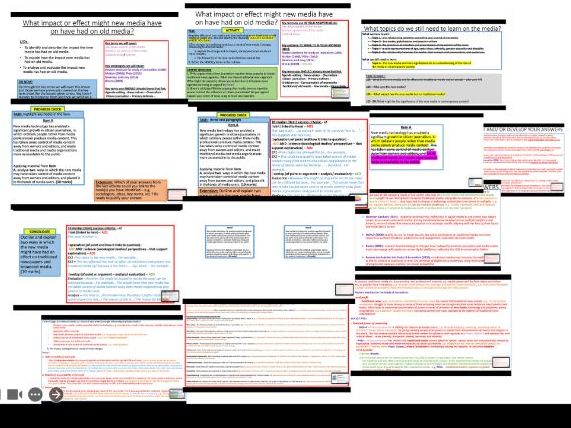 AQA A-level Sociology Media: New media - The impact the new media have had on traditional UPDATED