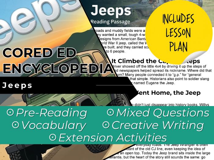 Jeeps Reading Comprehension Passage - Cored Ed Encyclopedia