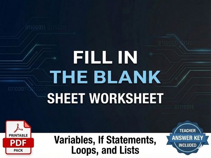 Python Basics Revision Pack - Cloze Activity Worksheets (KS3 /Foundation)