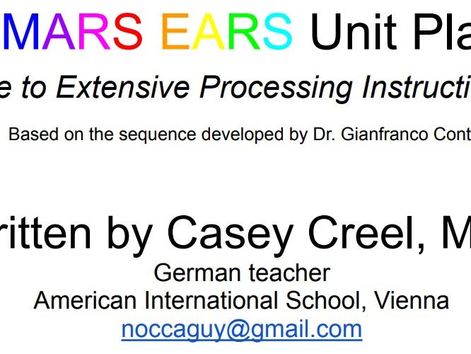 MARS EARS unit planning guide / template