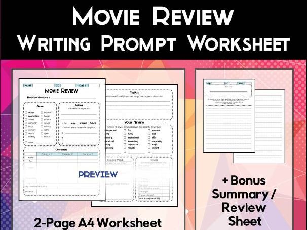 movie review worksheet pdf