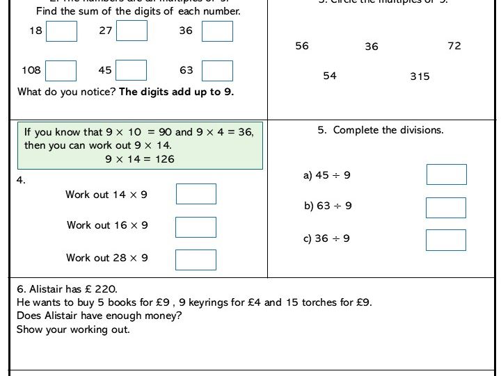 Multiples of 9 Core