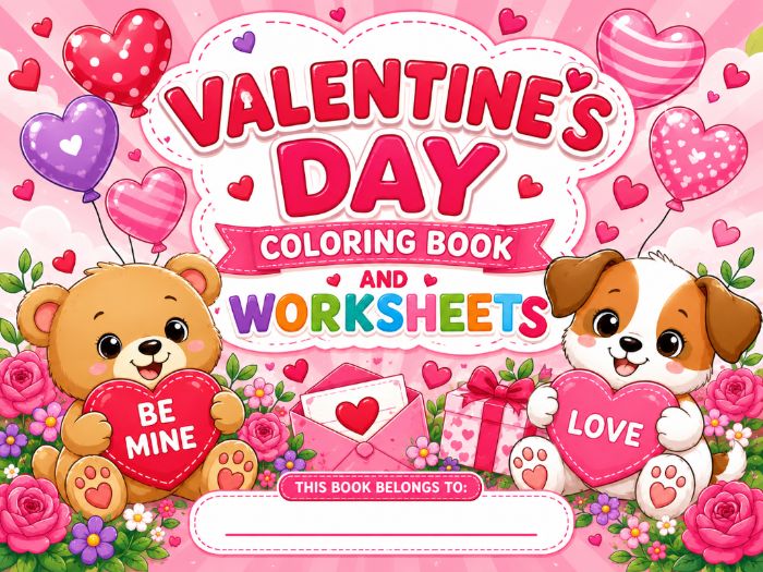 Valentine’s Day Coloring Pages & Worksheets | Kindergarten–3rd Grade