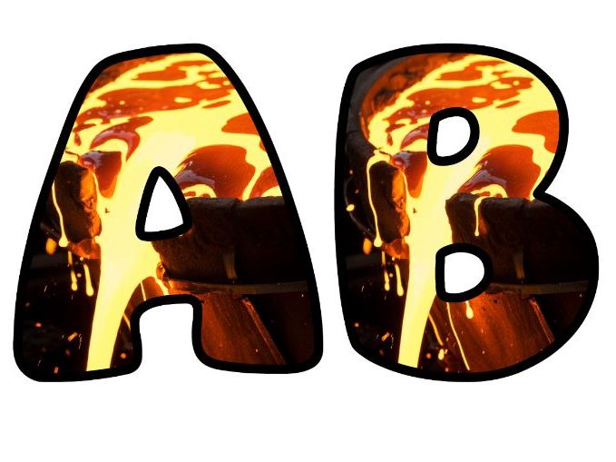 Magma Hot Metal Classroom Display | Lettering Set | Upper & Lowercase, 0-9 and Signs