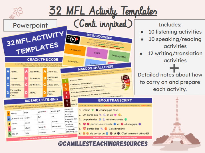 32 MFL ACTIVITY TEMPLATES - Conti inspired