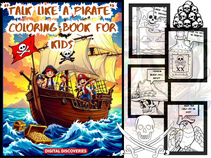 "Talk Like A Pirate" Day Coloring Book For Kids