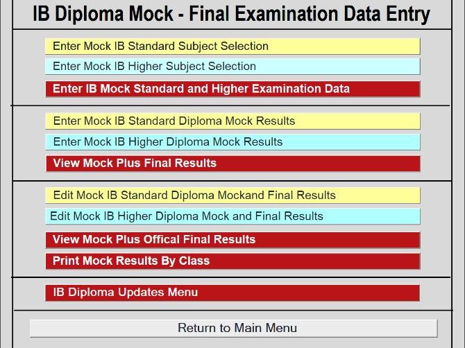International Baccalaureate database and manual