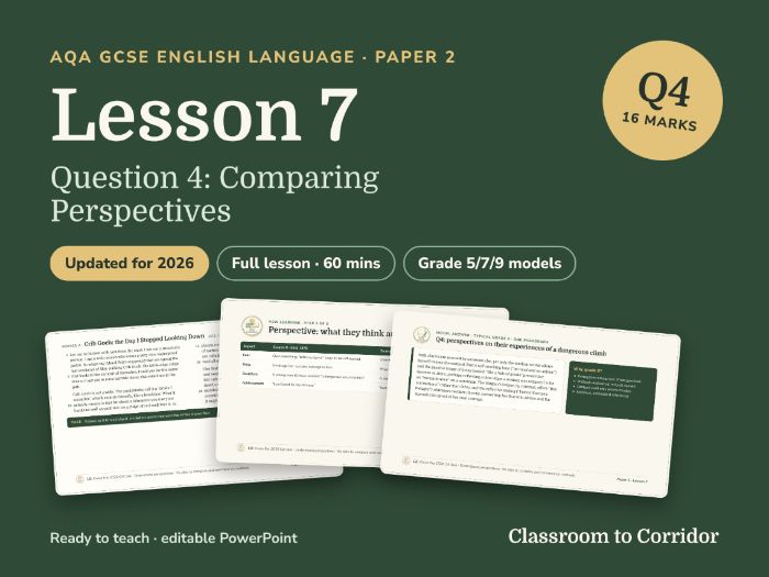 AQA GCSE English Language Paper 2 Lesson 7: Question 4, Comparing Perspectives (Updated for 2026)