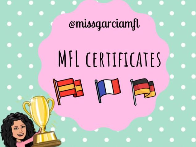 MFL Certificates (rewards)  - Template for Spanish, French and German