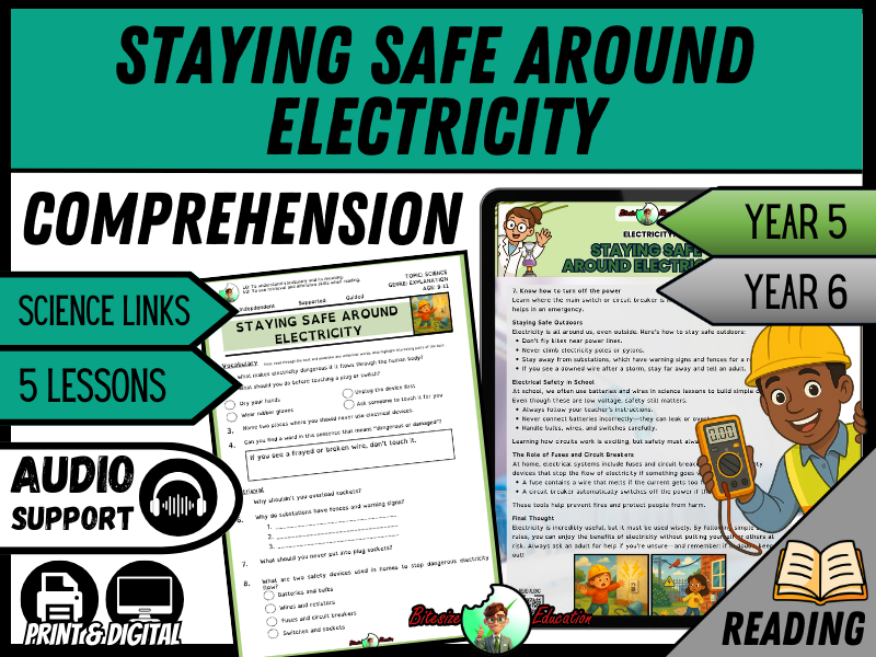 Staying Safe Around Electricity | Reading Comprehension | Year 5/6