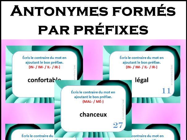 Antonymes formés par préfixes - 32 CÀT / French Vocabulary - Antonyms
