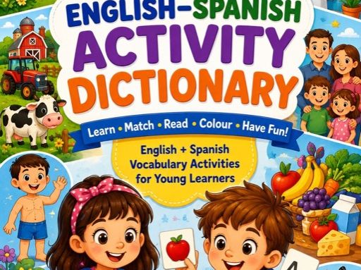 English and Spanish Activity Book for Kids