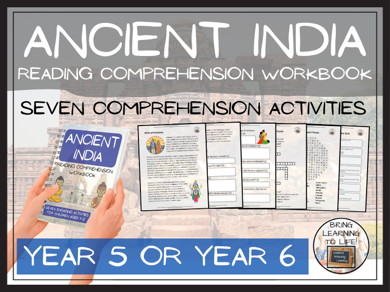 Ancient India Reading Comprehension Workbook | Year 5 or Year 6