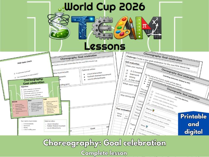 World Cup Football Goal Celebration Challenge | End of Term PE, Dance & STEAM Activity