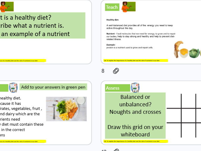 Balanced diet KS3 Science