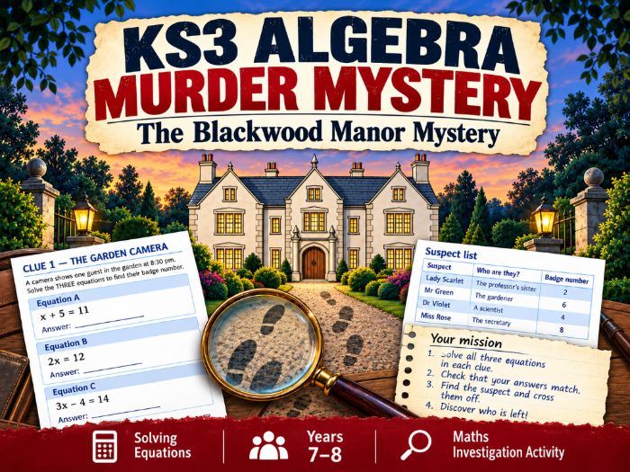 Algebraic Equations Maths Mystery